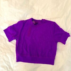 SKIMS Mesh rhinestone swim coverup crop top size M